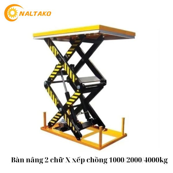 Bàn nâng 2 chữ X xếp chồng 1000/2000/4000kg Bàn nâng 2 chữ X xếp chồng 1000/2000/4000kg