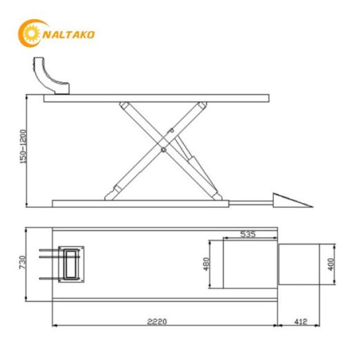 Bàn nâng 700kg chuyên dụng cho sửa chữa xe máy