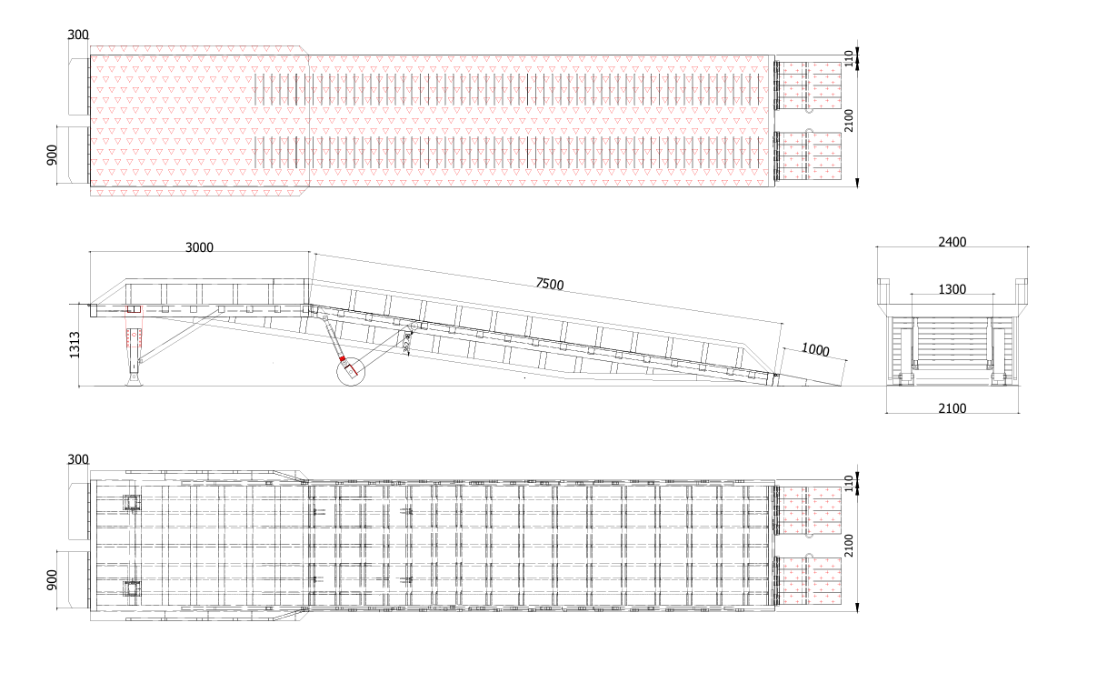 Cấu tạo cầu dẫn xe nâng lên container