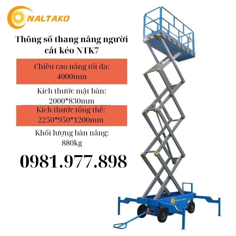 Thang nâng người cao 4m tại Naltako