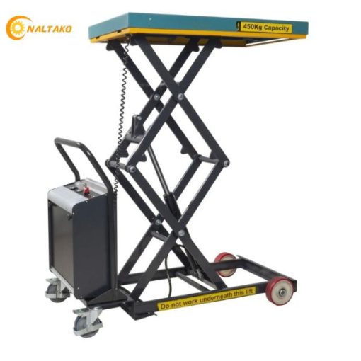 Xe nâng mặt bàn 450kg chạy điện ắc quy