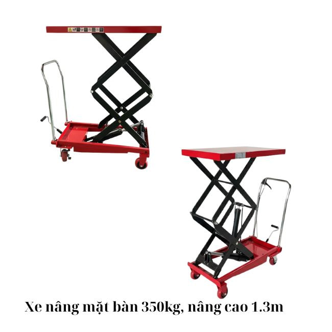 Xe nâng măt bàn 350kg - nâng cao 1.3m