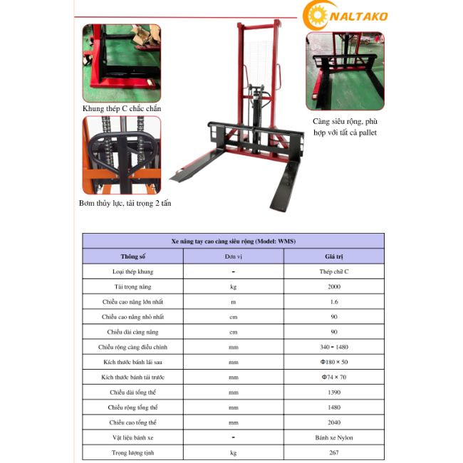 Xe nâng tay cao càng rộng 2 Xe nâng tay cao càng rộng 2